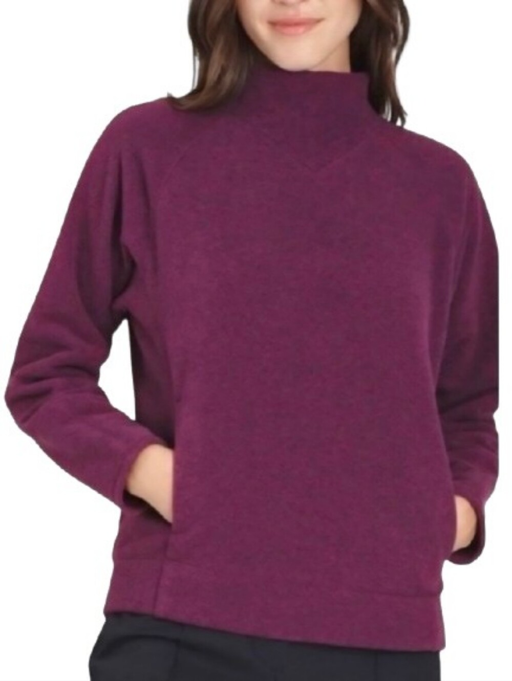 KIT AND ACE Hygge Fleece Mock Neck Fleece Pullover